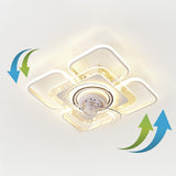 Modern Geometric Remote Control Ceiling Fan with Light Image - 17