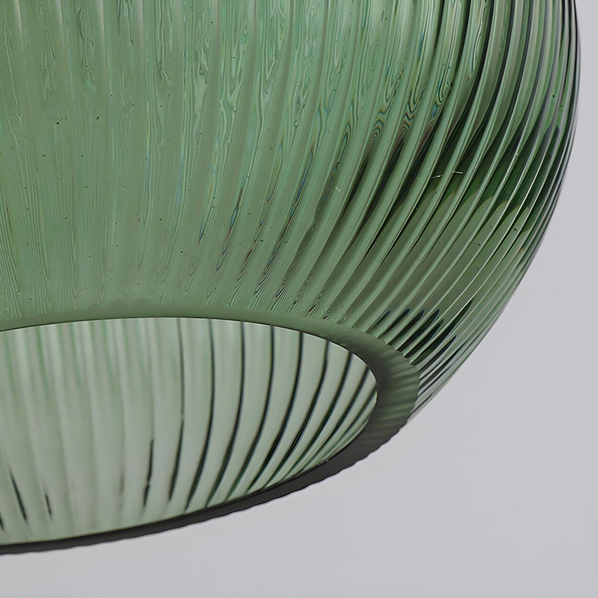 Modern Geometric Ribbed Glass Metal Base Table Lamp Image - 9