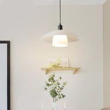 Modern Geometric White Glass Dining Room Pendant Light Image - 4