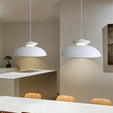 Modern Geometric White Glass Dining Room Pendant Light Image - 8