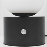 Modern Geometric White Glass Globe Night Table Lamp Image - 10