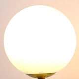 Modern Geometric White Glass Globe Night Table Lamp Image - 8