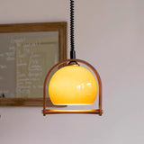 Modern Geometric White Glass Metal Pendant Light Image - 4