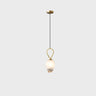 Modern Geometric White Glass Pendant Light Adjustable Cord Image - 3