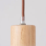 Modern Geometric Wood Adjustable Pendant Light Image - 11