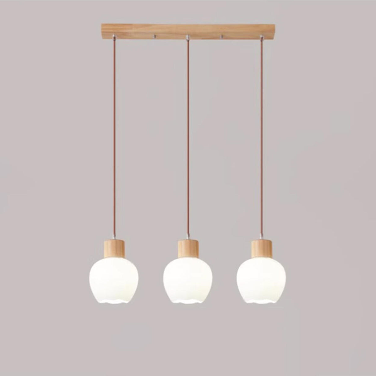 Modern Geometric Wood Adjustable Pendant Light Image - 3