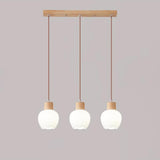 Modern Geometric Wood Adjustable Pendant Light Image - 3