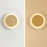 Modern Geometric Wood and Metal Wall Sconce Image - 7