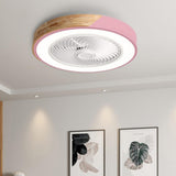 Modern Geometric Wood Finish LED Ceiling Fan with Light Image - 13