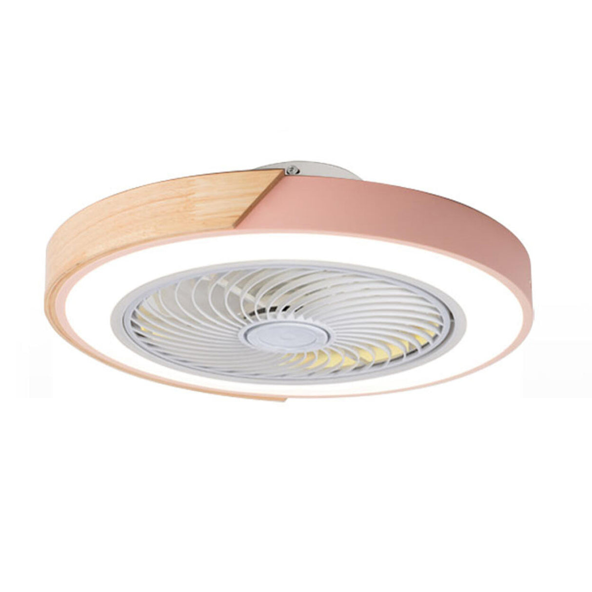 Modern Geometric Wood Finish LED Ceiling Fan with Light Image - 4