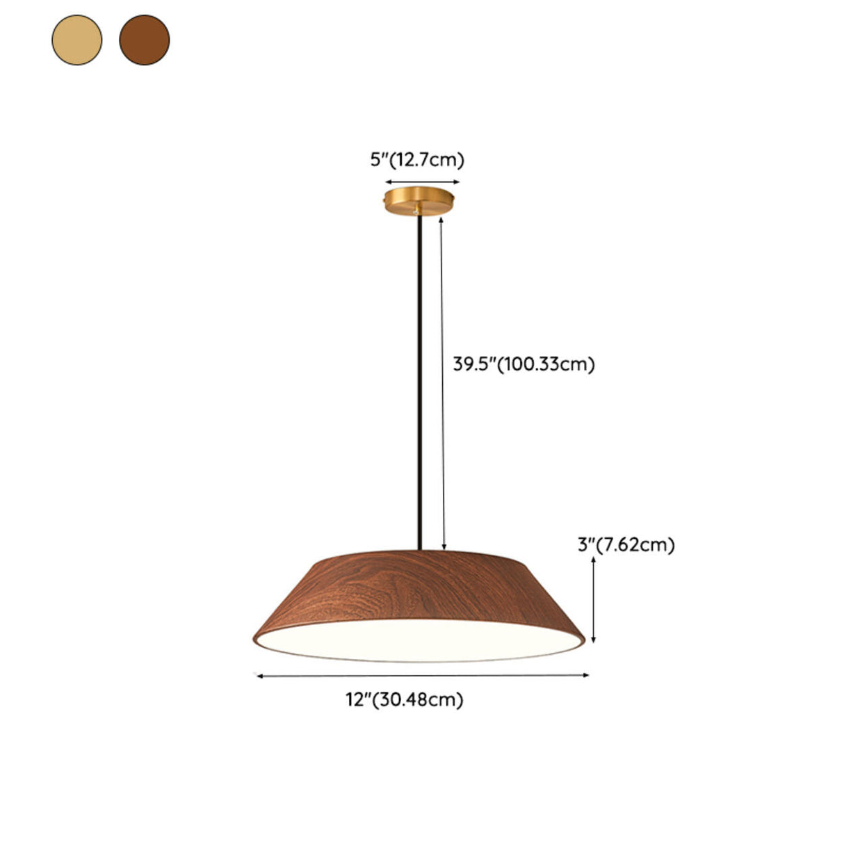 Modern Geometric Wood Metal Acrylic Pendant Light 