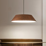 Modern Geometric Wood Metal Acrylic Pendant Light Image - 4