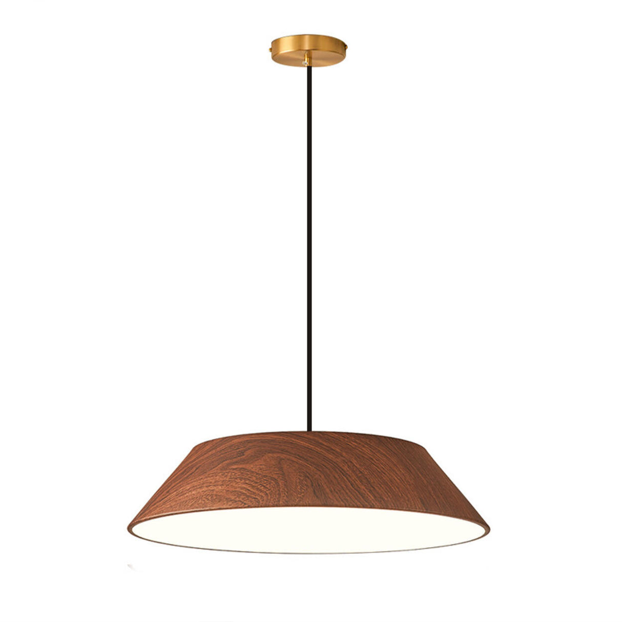 Modern Geometric Wood Metal Acrylic Pendant Light Image - 5