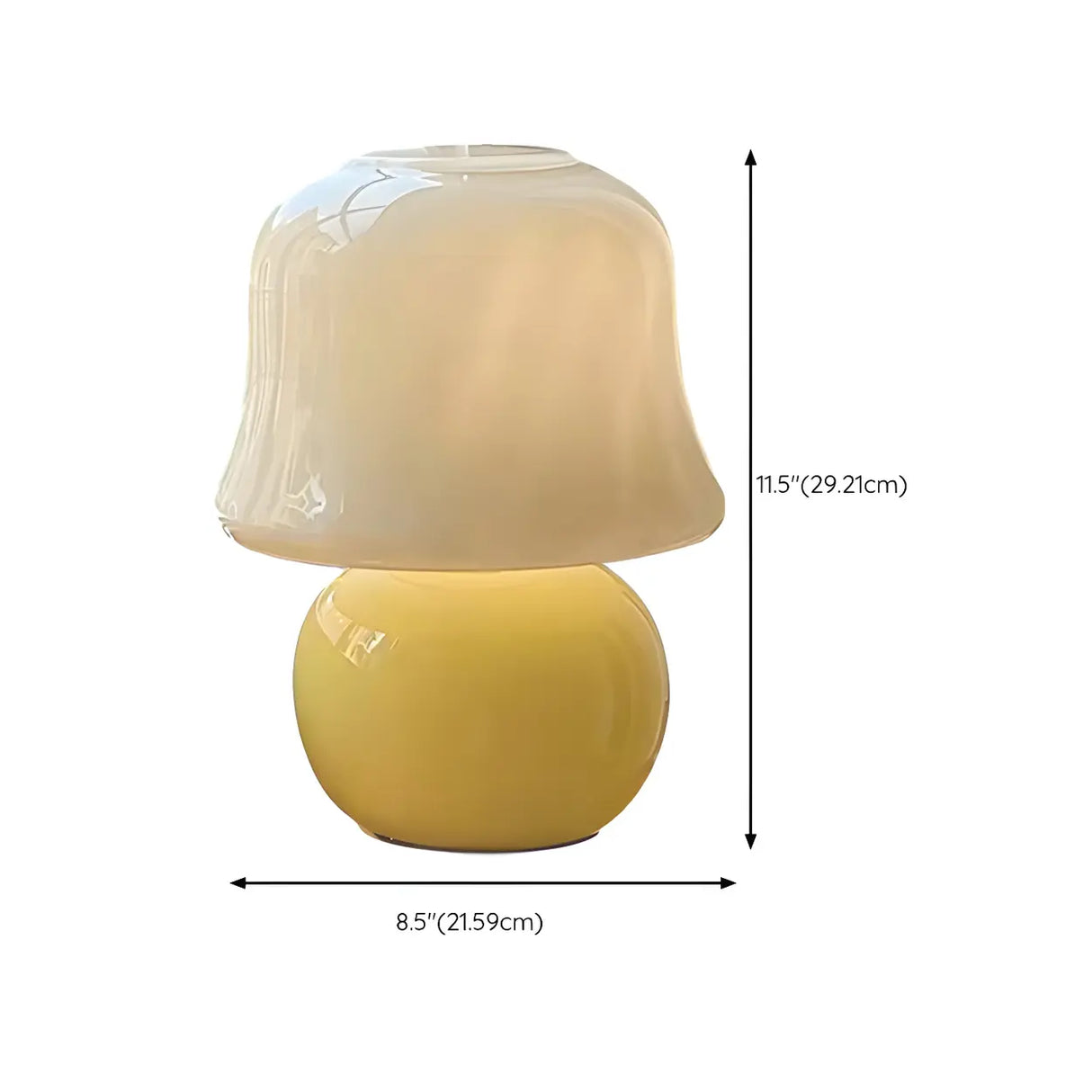 Modern Geometric Yellow Round Base Glass Table Lamp 