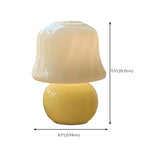 Modern Geometric Yellow Round Base Glass Table Lamp #size