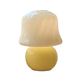 Modern Geometric Yellow Round Base Glass Table Lamp Image - 5