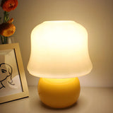 Modern Geometric Yellow Round Base Glass Table Lamp Image - 9