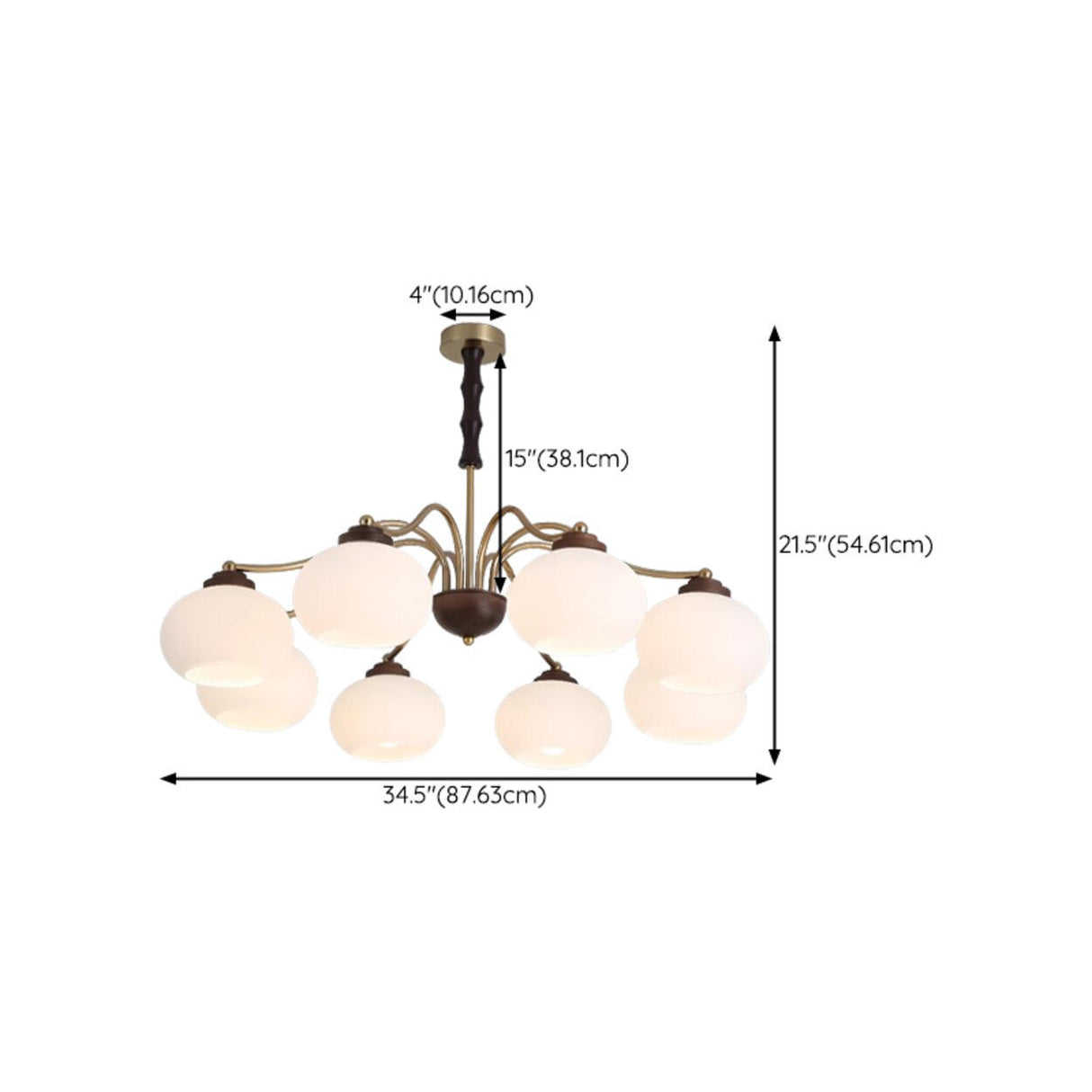 Modern Glass 3-Light Globe Chandelier Adjustable Height Image - 9