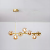 Modern Glass Ball Island Dining Room Linear Pendant Light Image - 12