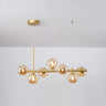 Modern Glass Ball Island Dining Room Linear Pendant Light Image - 12