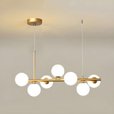 Modern Glass Ball Island Dining Room Linear Pendant Light Image - 17