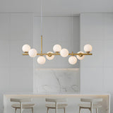 Modern Glass Ball Island Dining Room Linear Pendant Light Image - 24