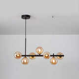 Modern Glass Ball Island Dining Room Linear Pendant Light Image - 3