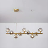 Modern Glass Ball Island Dining Room Linear Pendant Light Image - 30