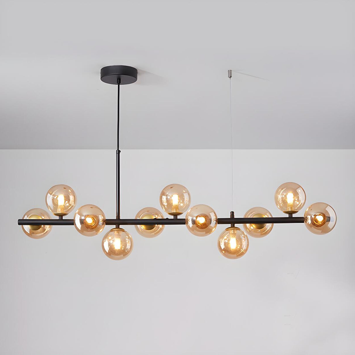 Modern Glass Ball Island Dining Room Linear Pendant Light Image - 33