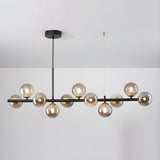 Modern Glass Ball Island Dining Room Linear Pendant Light Image - 34