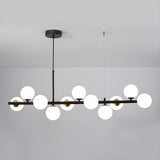 Modern Glass Ball Island Dining Room Linear Pendant Light Image - 35