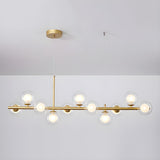 Modern Glass Ball Island Dining Room Linear Pendant Light Image - 36