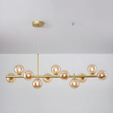 Modern Glass Ball Island Dining Room Linear Pendant Light Image - 37