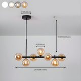 Modern Glass Ball Island Dining Room Linear Pendant Light #size