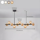 Modern Glass Ball Island Dining Room Linear Pendant Light Image - 42