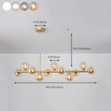 Modern Glass Ball Island Dining Room Linear Pendant Light Image - 45