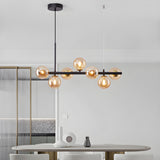 Modern Glass Ball Island Dining Room Linear Pendant Light Image - 7