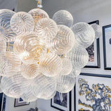 Modern Glass Bubble Cluster Chandelier Adjustable Height Image - 14