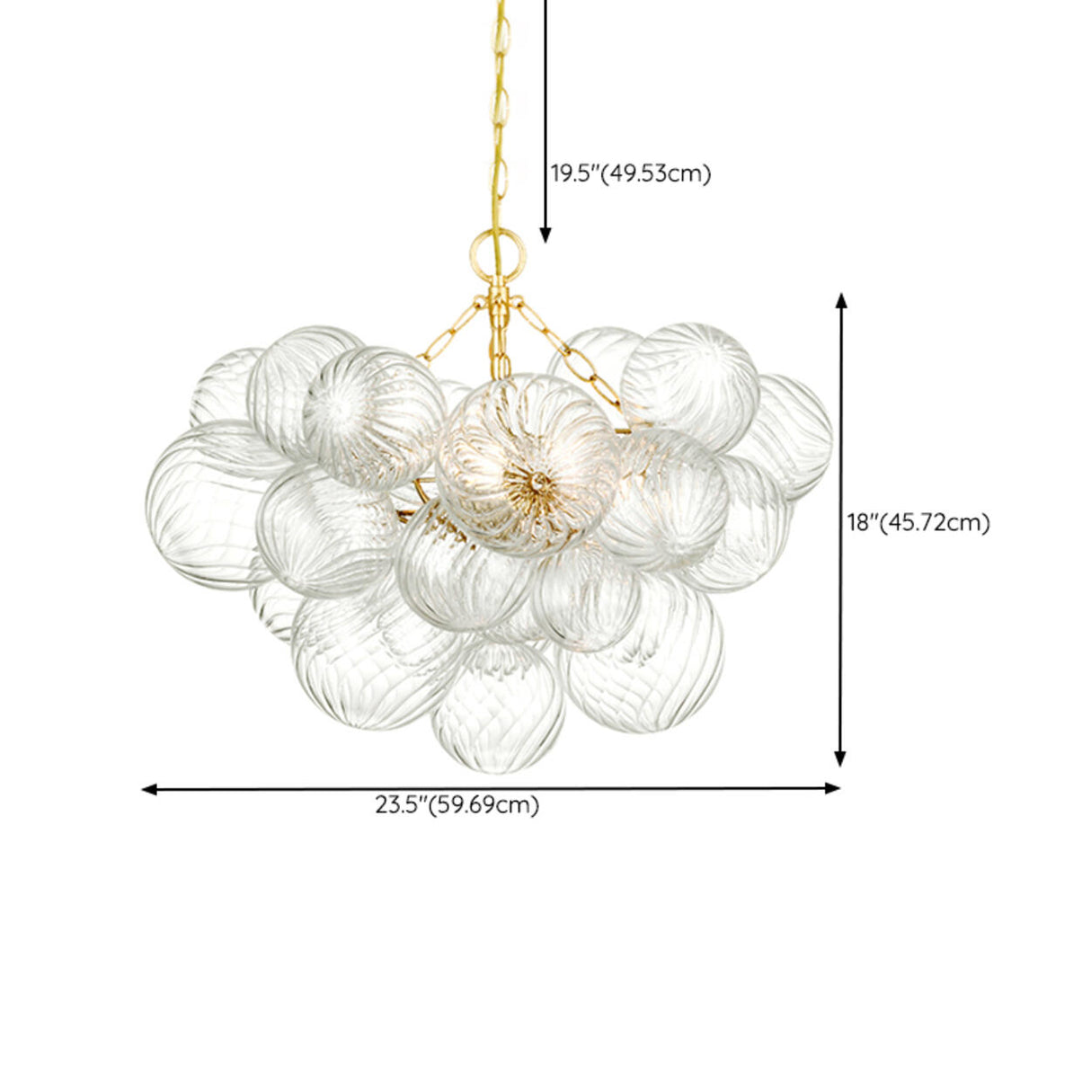 Modern Glass Bubble Cluster Chandelier Adjustable Height 