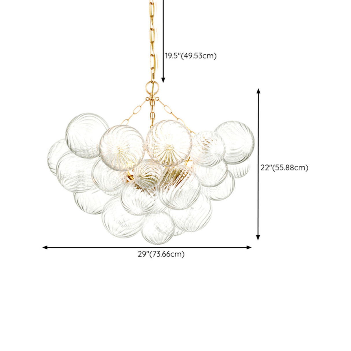 Modern Glass Bubble Cluster Chandelier Adjustable Height Image - 16