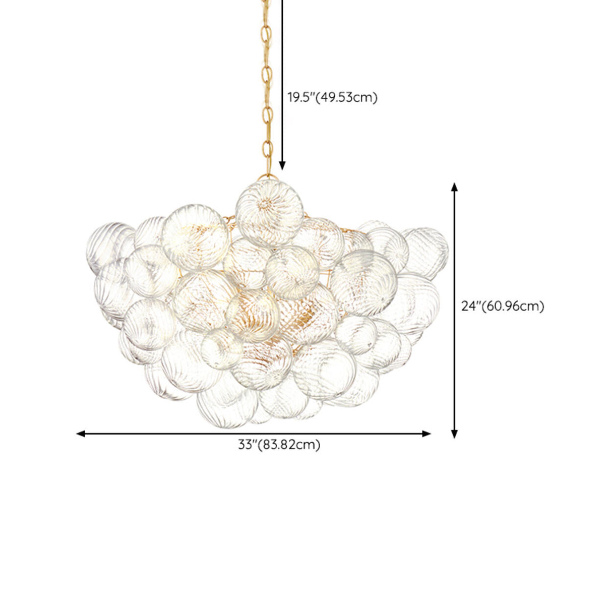 Modern Glass Bubble Cluster Chandelier Adjustable Height Image - 17