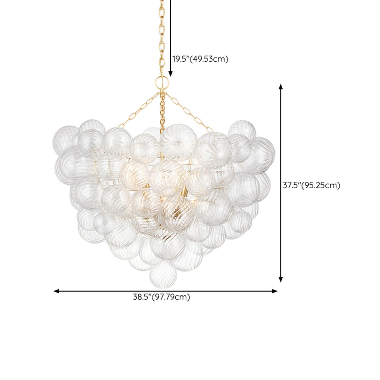 Modern Glass Bubble Cluster Chandelier Adjustable Height Image - 18