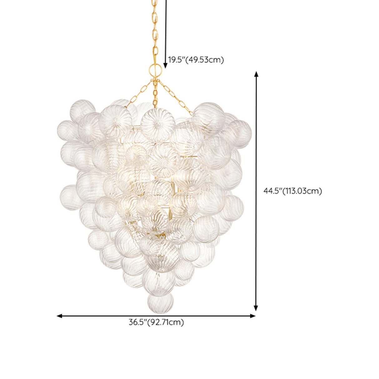 Modern Glass Bubble Cluster Chandelier Adjustable Height Image - 19