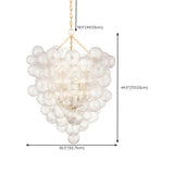 Modern Glass Bubble Cluster Chandelier Adjustable Height Image - 19