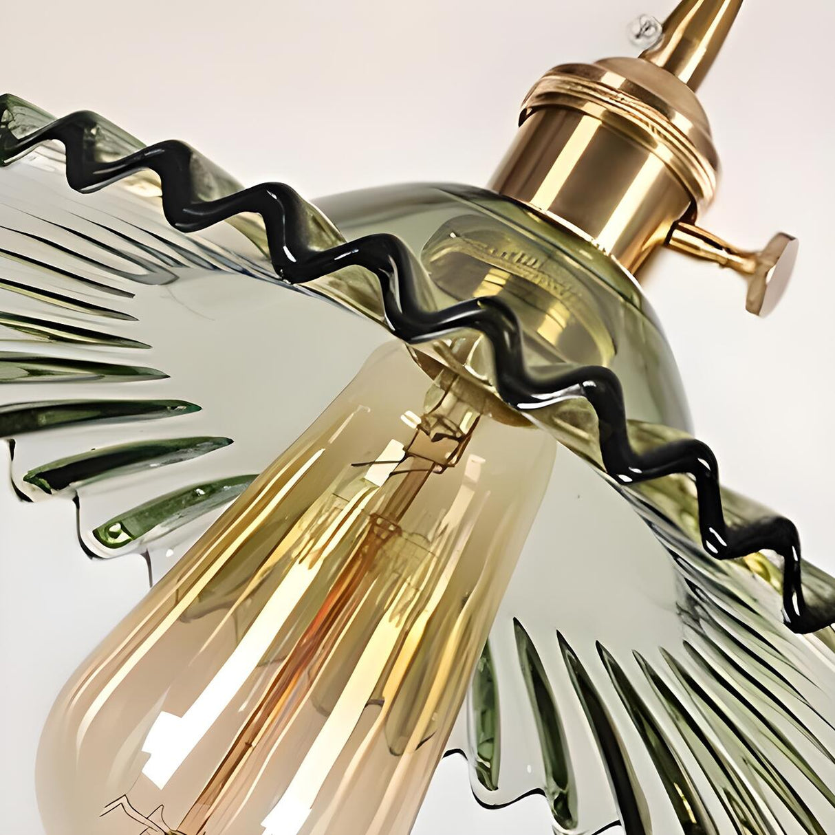 Modern Glass Chic Gold Geometric Pendant Light Image - 12