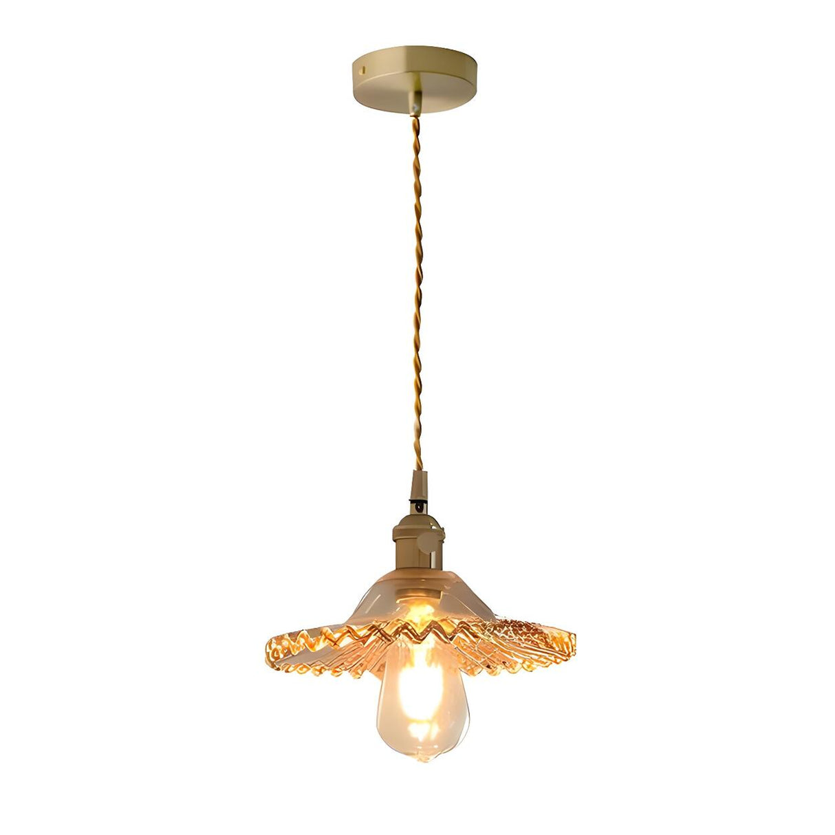 Modern Glass Chic Gold Geometric Pendant Light Image - 3