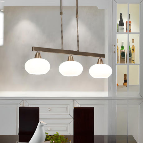 Modern Glass Cylinder Kitchen Island Pendant Light Image - 2