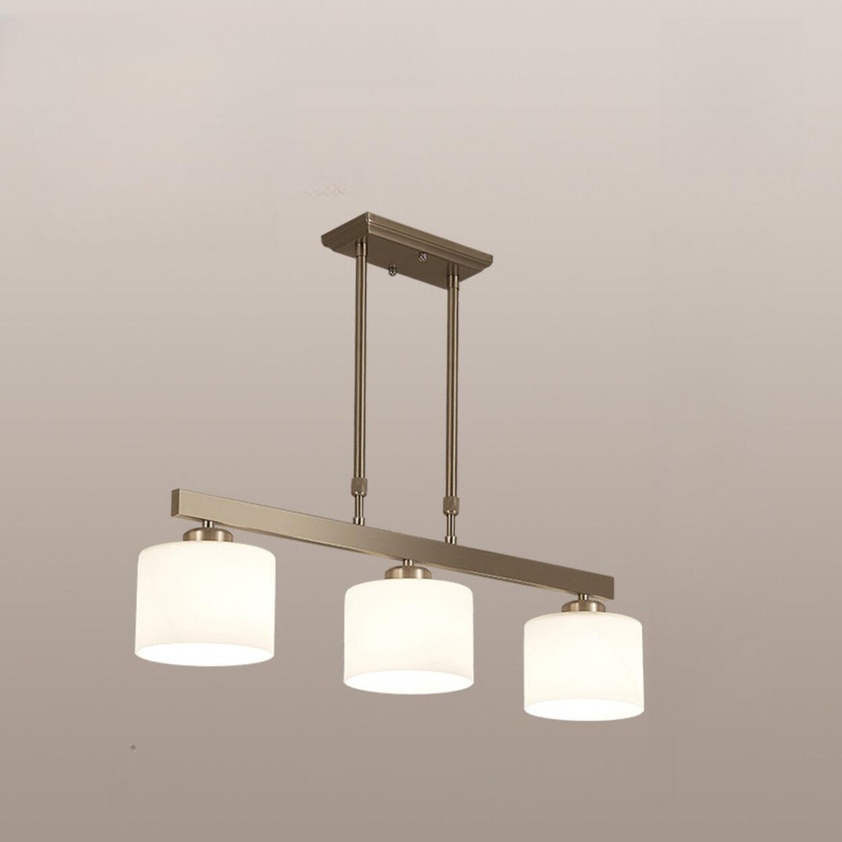 Modern Glass Cylinder Kitchen Island Pendant Light Image - 6