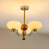 Modern Glass Drum Adjustable Height Chandelier Image - 1