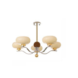 Modern Glass Drum Adjustable Height Chandelier Image - 3